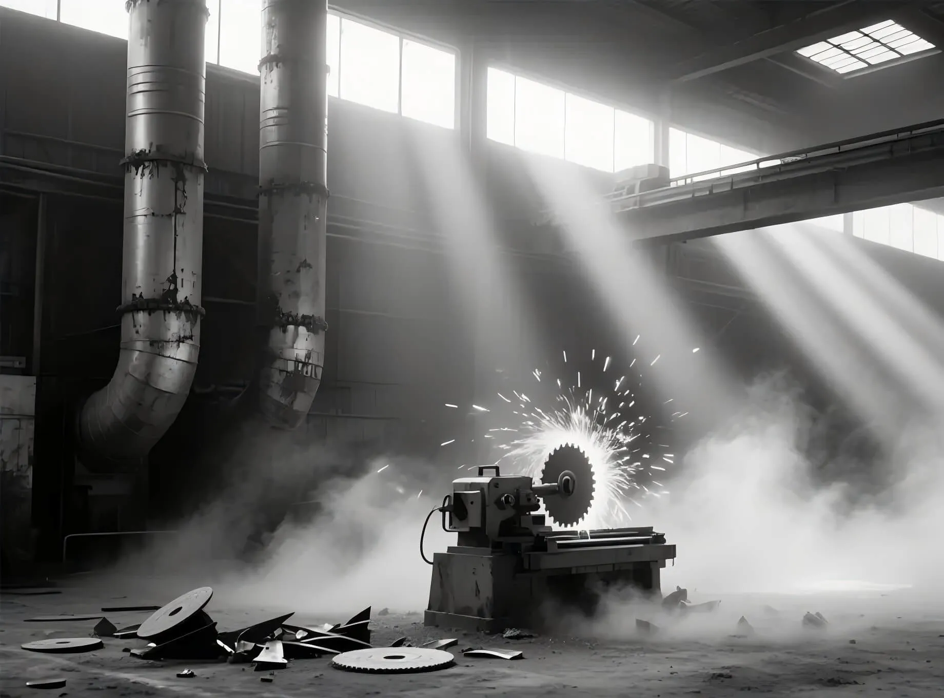 Bụi không khí rộng tại nhà máy